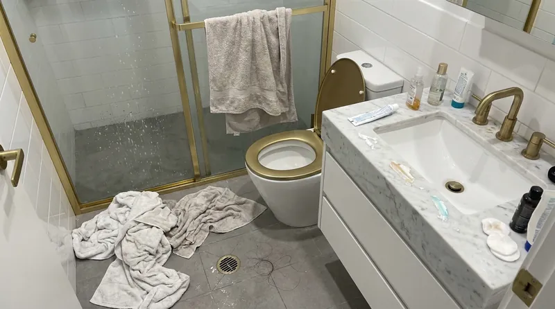Bathroom before cleaning