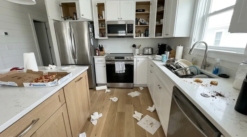 Kitchen before cleaning