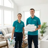 Backup cleaning team in uniform