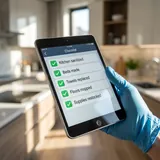 Tablet with property checklist